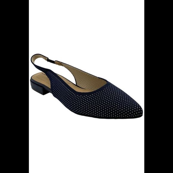 Me Too Women's Adleigh Slingback Flats Navy/Ivory - Medium - Picture 1 of 3
